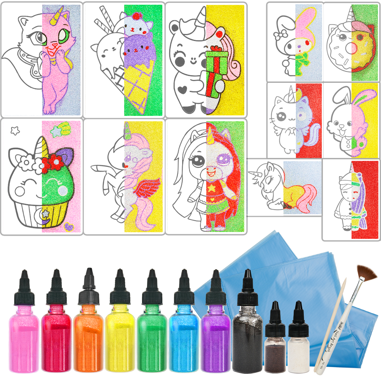 Дитячий набір для творчості Картина з піску Sand Art 12 в 1