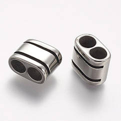 Роздільники, Нержавіюча Сталь, Античне Срібло, 13х16х9.5мм, Отвір 6мм, 2 шт