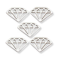 Конектор Філігранний, Нержавіюча Сталь, Алмаз, Лазерна Різка, 12х18х1мм, 5 шт
