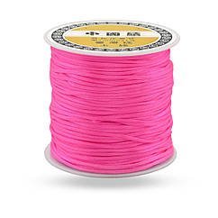 Шнур Нейлоновий Атласний, для плетіння браслетів Макраме та Біжутерії, Світло-Кораловий, 1мм, 70м/котушка