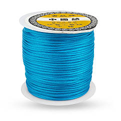 Шнур Нейлоновий Атласний, Темно-блакитний, 1мм, близько 70м/котушка