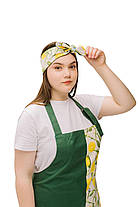 Кухонний комплект “Лимон” — фартух з нагрудником і двостороння солоха з тканин DUCK та Грета, тефлонове просочення, фото 3