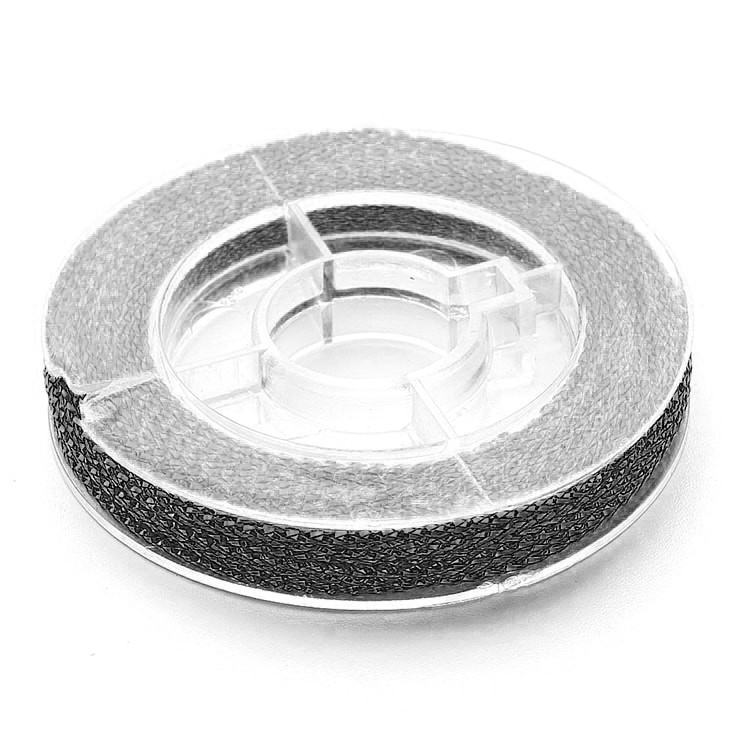 Шнур Декоративний Металізований Плетений 0.6мм/10м, Нееластичний, Чорний, 0.6мм, близько 10м/котушка, фото 1