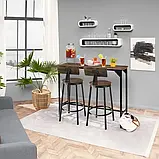 2 барні стільці Poole з дерева в індустріальному стилі, колір темне дерево, фото 3