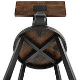 2 барні стільці Poole з дерева в індустріальному стилі, колір темне дерево, фото 9