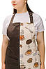 Кухонний комплект “Кава” — фартух з нагрудником і двостороння солоха з тканин DUCK та Грета, тефлонове просочення, фото 6