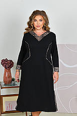 Сукня на кожен день у великому розмірі з леопардовою обробкою, фото 3