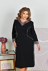 Сукня на кожен день у великому розмірі з леопардовою обробкою, фото 4