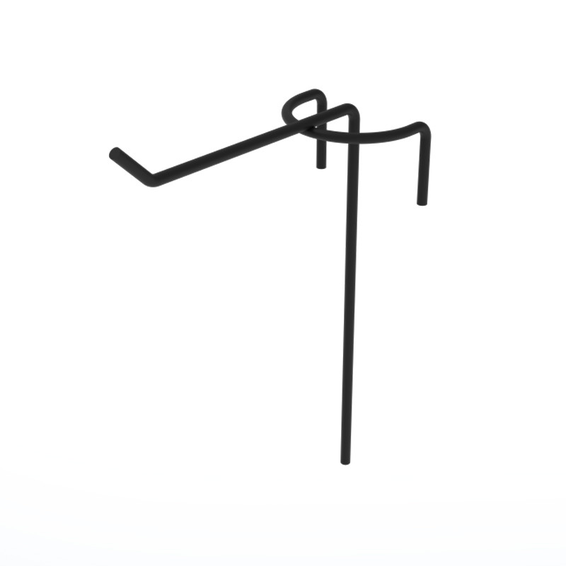 Гачок одинарний на торгову сітку 50 мм D3 мм, чорний