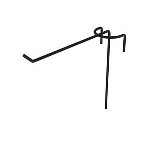 Гачок одинарний на торгову сітку 100 мм D3 мм, чорний