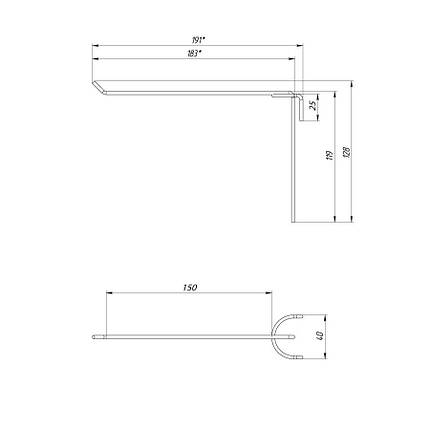 Гачок одинарний на торгову сітку 150 мм D3 мм, чорний, фото 2