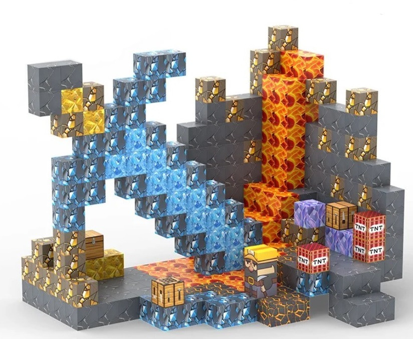 Конструктор магнітний Minecraft Magnetic Cube "Гігантський меч" 320 кубиків, фото 1