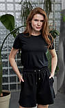Футболка Dias жіноча класична однотонна бавовна 42 чорний, фото 2