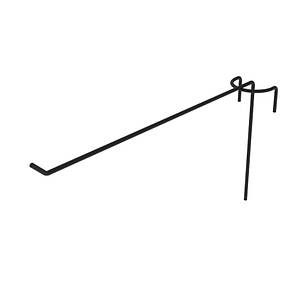 Гачок одинарний на торгову сітку 200 мм D3 мм, чорний