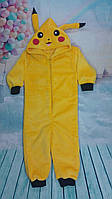 Детская тёплая пижама кигуруми Пикачу 86-92;92-98;98-104;104-110 см