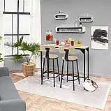 2 барні стільці Poole з дерева в індустріальному стилі, колір світле дерево Сонома, фото 3