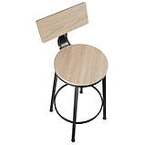 2 барні стільці Poole з дерева в індустріальному стилі, колір світле дерево Сонома, фото 5