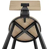 2 барні стільці Poole з дерева в індустріальному стилі, колір світле дерево Сонома, фото 7