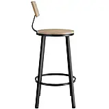 2 барні стільці Poole з дерева в індустріальному стилі, колір світле дерево Сонома, фото 9