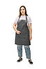 Фартух з нагрудником для кухаря бариста флориста офіціанта з натуральної тканини сірий, фото 6