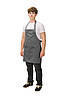 Фартух з нагрудником для кухаря бариста флориста офіціанта з натуральної тканини сірий, фото 8