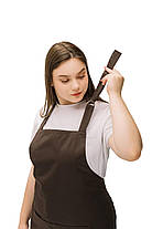 Фартух з нагрудником для кухаря бариста флориста офіціанта з натуральної тканини коричневий, фото 4