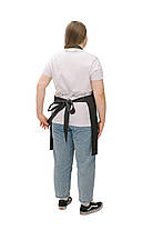 Фартух з нагрудником для кухаря бариста флориста офіціанта з натуральної тканин чорний, фото 4