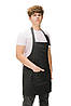 Фартух з нагрудником для кухаря бариста флориста офіціанта з натуральної тканин чорний, фото 8