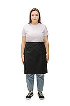Фартух офіціанта чорний середньої довжини з боковими шліцами — натуральна тканина, фото 4