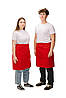 Фартух офіціанта червоний середньої довжини з боковими шліцами — натуральна тканина, фото 6