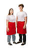 Фартух офіціанта червоний середньої довжини з боковими шліцами — натуральна тканина, фото 7