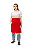 Фартух офіціанта червоний середньої довжини з боковими шліцами — натуральна тканина, фото 10