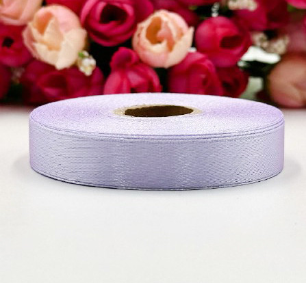 Атласна стрічка для рукоділля - 1,2 см x 23 м / Ніжно-бузковий, фото 1