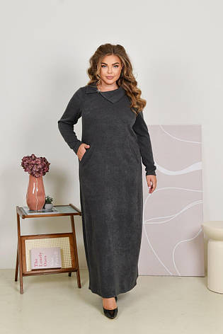 Тепла довга сукня з хомутом у великому розмірі, фото 2