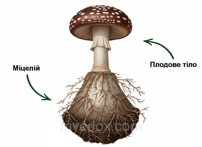 Екстракт iз гриба (плодового тіла) vs міцелію. У чому різниця?