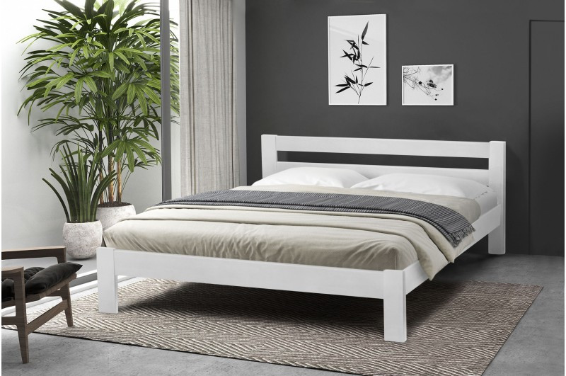 Ліжко двоспальне з масиву сосни АГАТ, Мікс меблі, колір білий