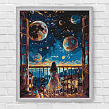 Картина за номерами Космос. Дівчина і парад планет 40*50 см Ідейка KHO 5138, фото 6