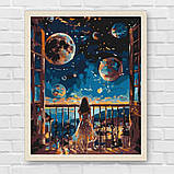 Картина за номерами Космос. Дівчина і парад планет 40*50 см Ідейка KHO 5138, фото 7