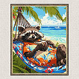 Картина за номерами Тварини. Єнот на відпочинку 30*40 см Ідейка KHO 6652, фото 5