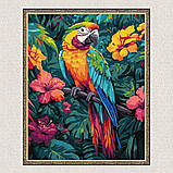 Картина за номерами Птахи. Яскрава папуга 30*40 см Ідейка KHO 6675, фото 5