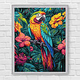 Картина за номерами Птахи. Яскрава папуга 30*40 см Ідейка KHO 6675, фото 6