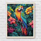 Картина за номерами Птахи. Яскрава папуга 30*40 см Ідейка KHO 6675, фото 7