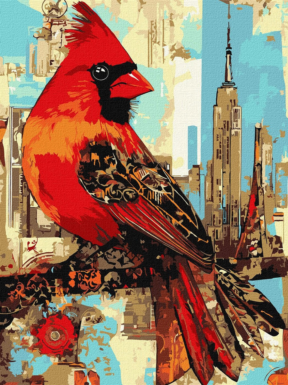 Картина за номерами Яскрава пташка 30*40 см Ідейка KHO 6732, фото 1