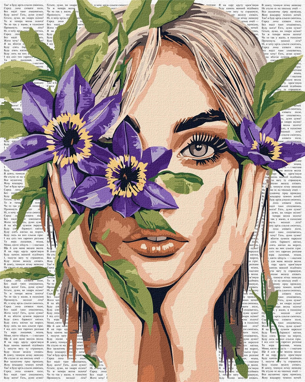 Картина за номерами Дівчина з квіткою 40*50 см Ідейка KHO 8582, фото 1