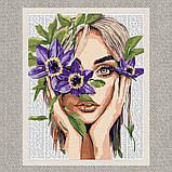 Картина за номерами Дівчина з квіткою 40*50 см Ідейка KHO 8582, фото 2