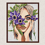 Картина за номерами Дівчина з квіткою 40*50 см Ідейка KHO 8582, фото 3