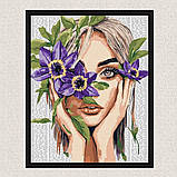 Картина за номерами Дівчина з квіткою 40*50 см Ідейка KHO 8582, фото 4