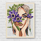 Картина за номерами Дівчина з квіткою 40*50 см Ідейка KHO 8582, фото 7