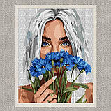 Картина за номерами Дівчина з волошками 40*50 см Ідейка KHO 8584, фото 2