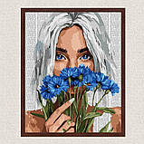 Картина за номерами Дівчина з волошками 40*50 см Ідейка KHO 8584, фото 3